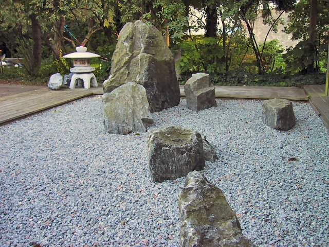 Past karesansui garden layout