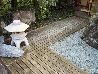 Corner of past karesansui garden layout