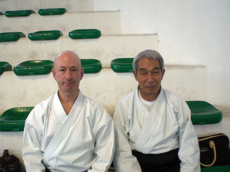With Hirosawa Sensei (middle) from Iwama. Direct students of O-Sensei.