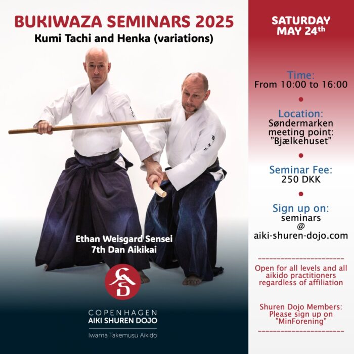 Bukiwaza Seminars: May 24th 2025 Kumi Tachi and Henka. Søndermarken Copenhagen meeting point at the "BJÆLKEHUSET"